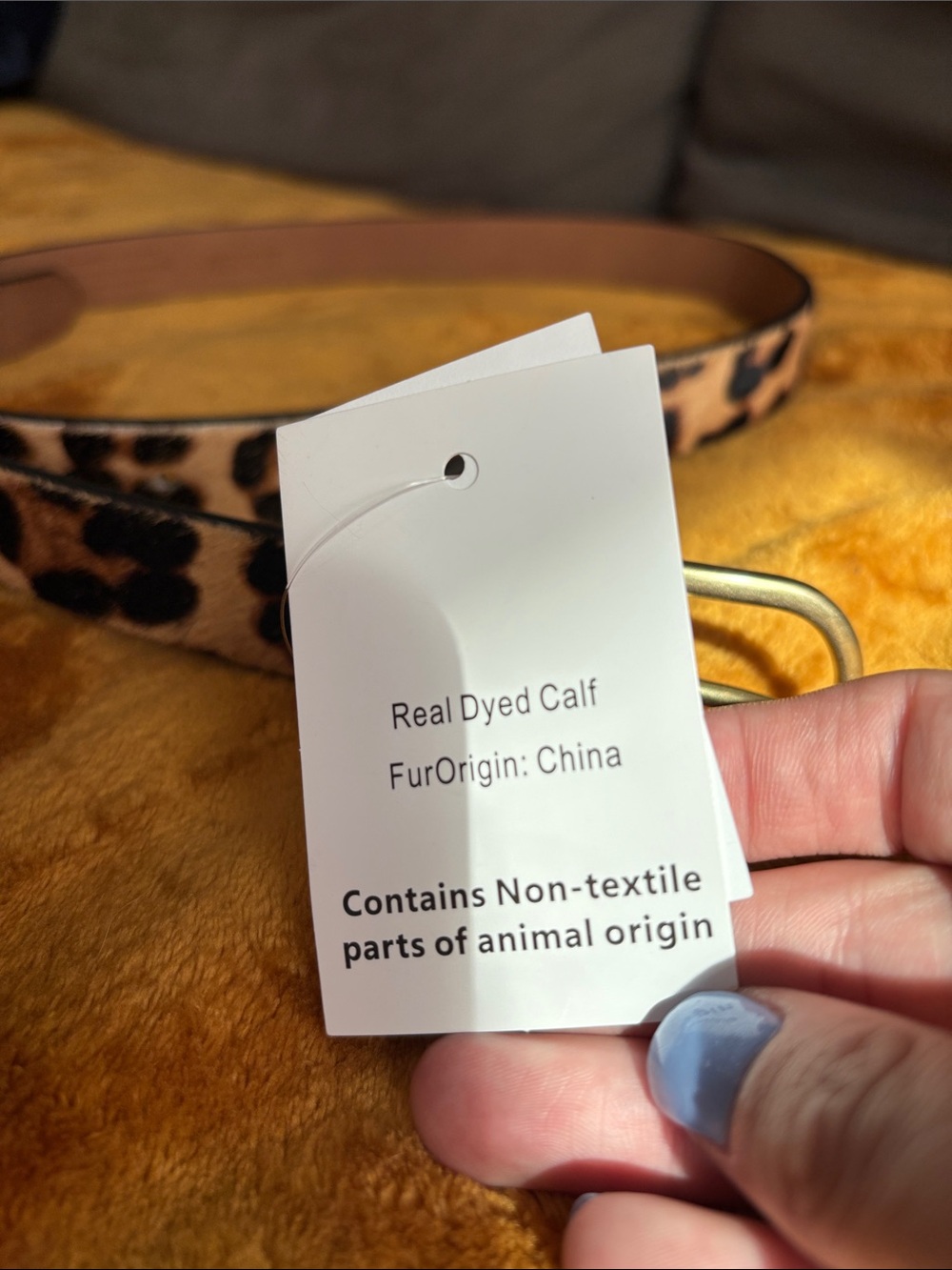 J. Crew Factory Leopard Print Leather Belt with Gold Buckle - Picture 4 of 10